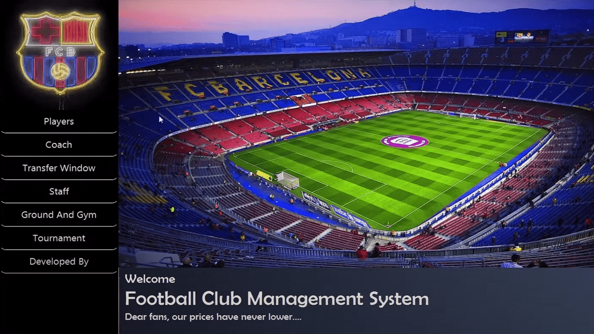 Football Club Management System